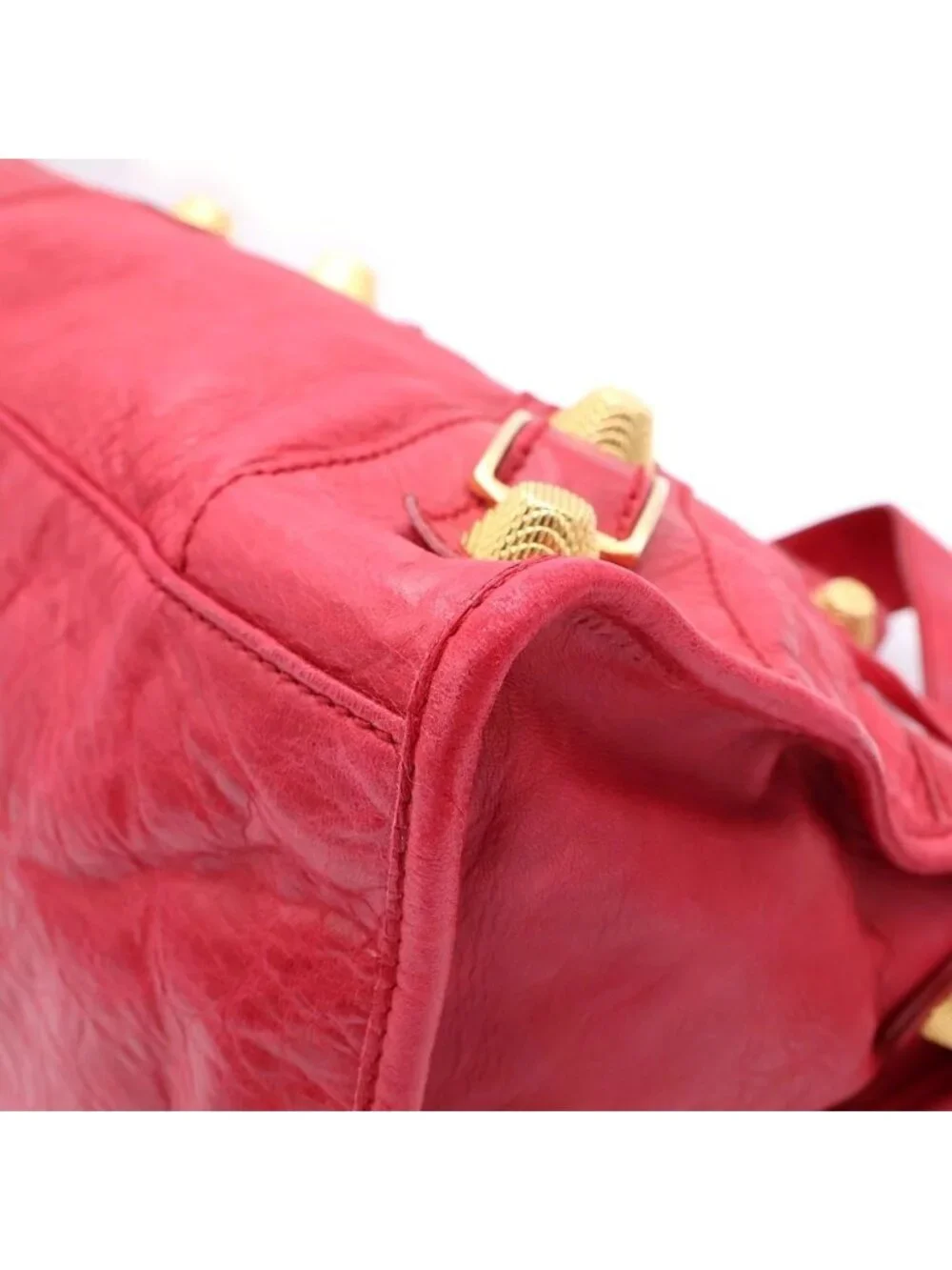 Balenciaga the Giant Part Time 2-Way Shoulder Bag Pink Red Leather Gold - Picture 6 of 7
